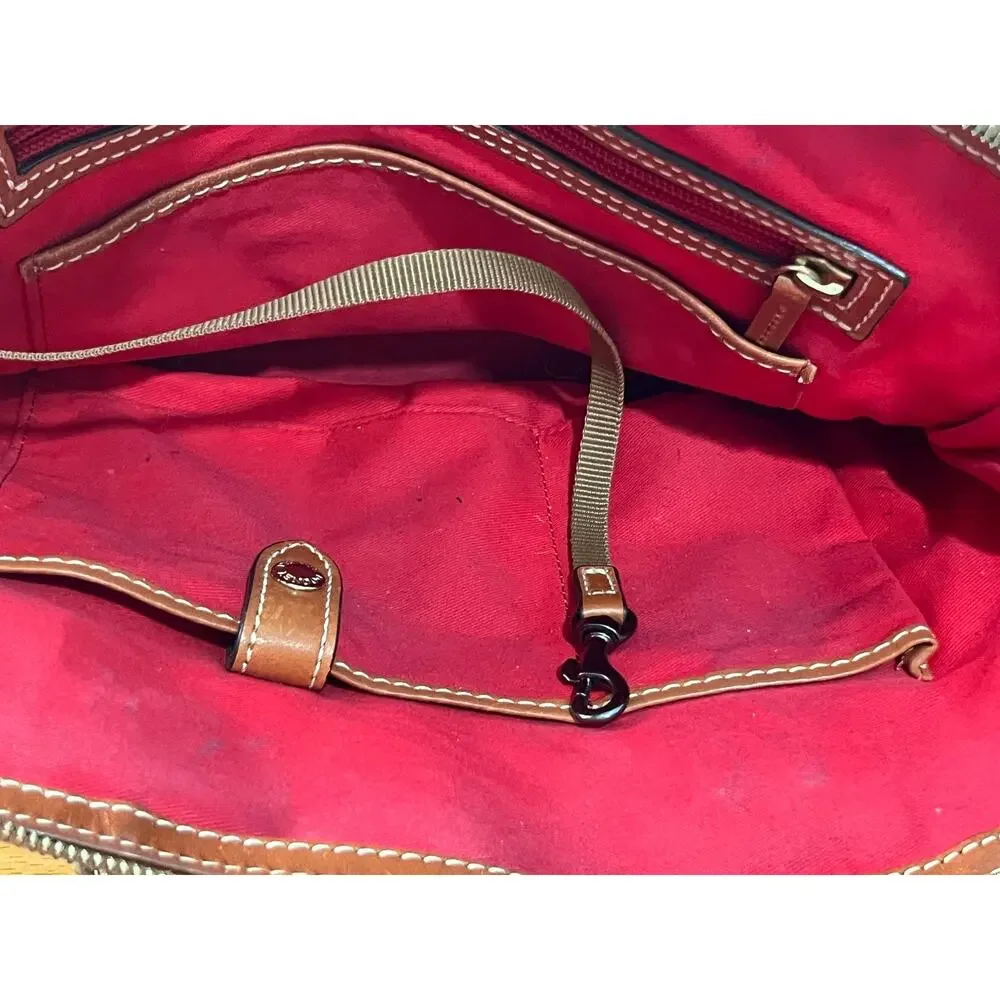 Dooney & Bourke Burgundy Two Tone Leather Zip Zip Satchel